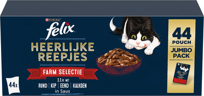 Felix Delicious Strips Farm Selection Rindfleischhähnchen Enten Truthahn