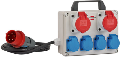 Brennerstuhl Kompakt-Stromverteiler BKV 2 4 T IP44 Bauweise Stromverteiler mit Tragegriff, ca. 2 m Kabel, für den dauerhaften Außeneinsatz IP44