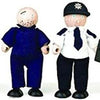 Tidlo Wooden Dollhouse Dolls Police und Crook, 4st.