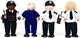 Tidlo Wooden Dollhouse Dolls Police und Crook, 4st.