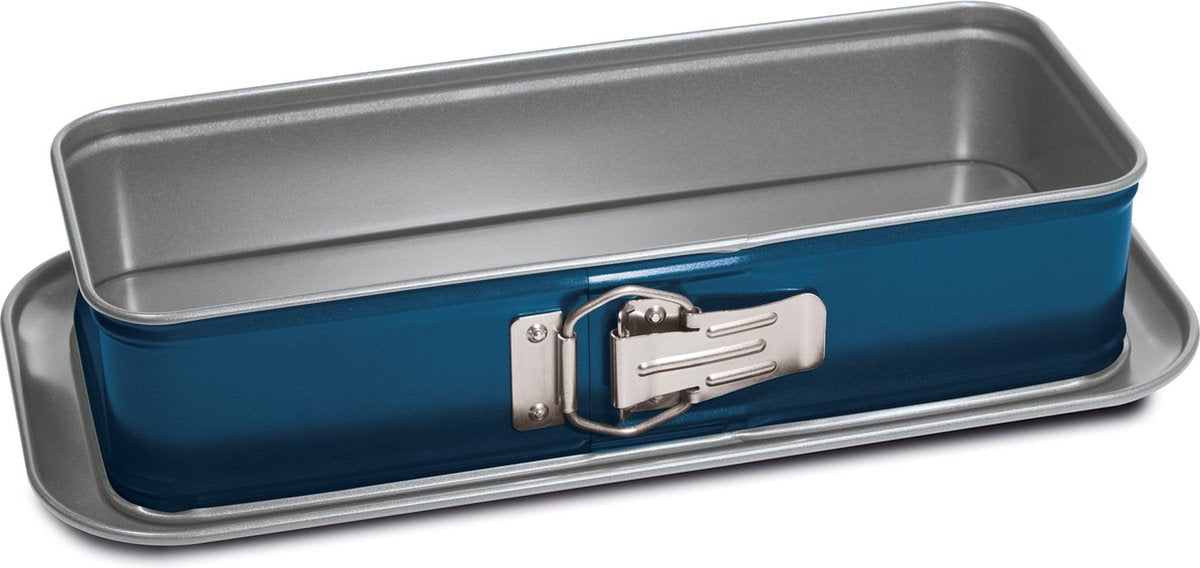 Guardini xbake Springform - Kuchenform - Kuchenform - Kuchenform - Springform 30 cm - Springform Rechteck - Backform 30x11 cm - Stahl - Blau Silber