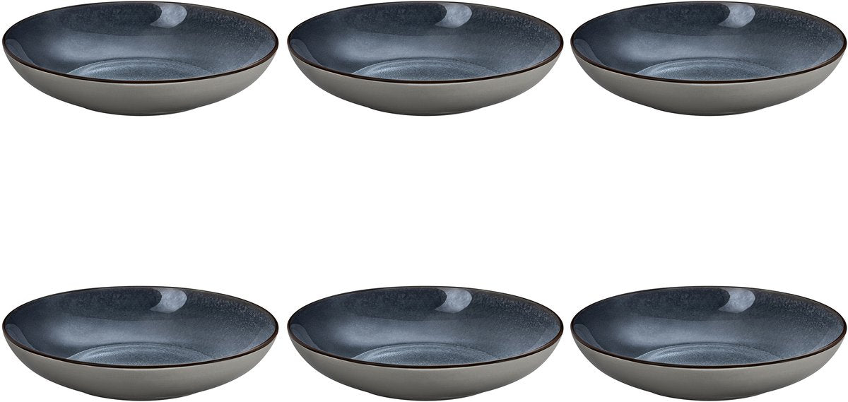 Medard de noblat - Feeling Indigo - tiefer Teller 24,5 cm - 6 Stück - Steingut