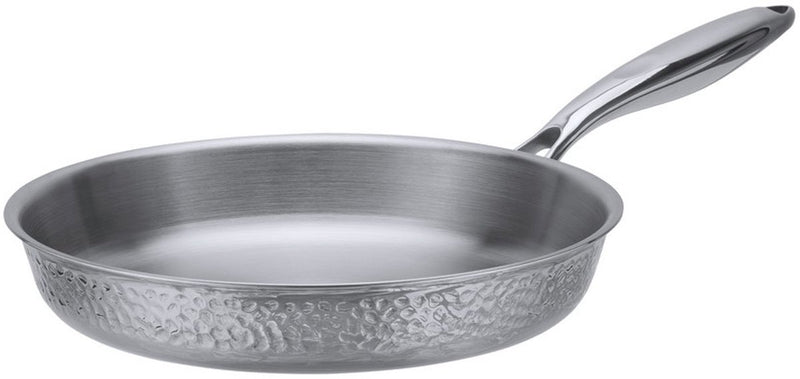 Resto Kraterpfanne 26 cm – Bratpfanne aus dreilagigem Edelstahl – induktionsgeeignet – professionelle Bratpfanne – Pfluon-Antihaftbeschichtung – ofenfest