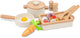 Woet® Pfannenset aus Holz mit Backform weiß – 20-teiliges Set mit Gemüse und Kochutensilien – Spielzeugküchenset – Spielzeugküchenzubehör für Kinder – Rollenspielküchenspielzeug – ab 24 Monaten