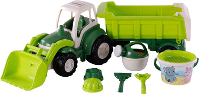 Cavallino Toys Cavallino XL Traktorgrün mit Kippanhänger und Eimer -Set, 9dlg.