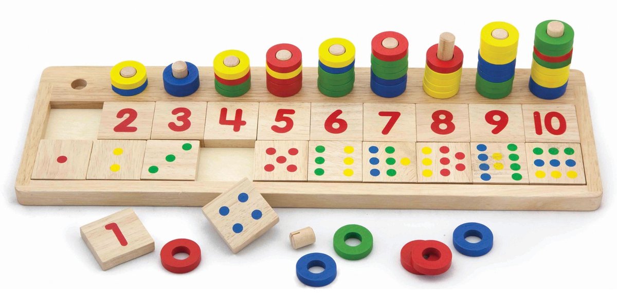 Vigatoys Viga Toys – Zahlen zuordnen – Zähl-, Rechen- und Sortierspiel
