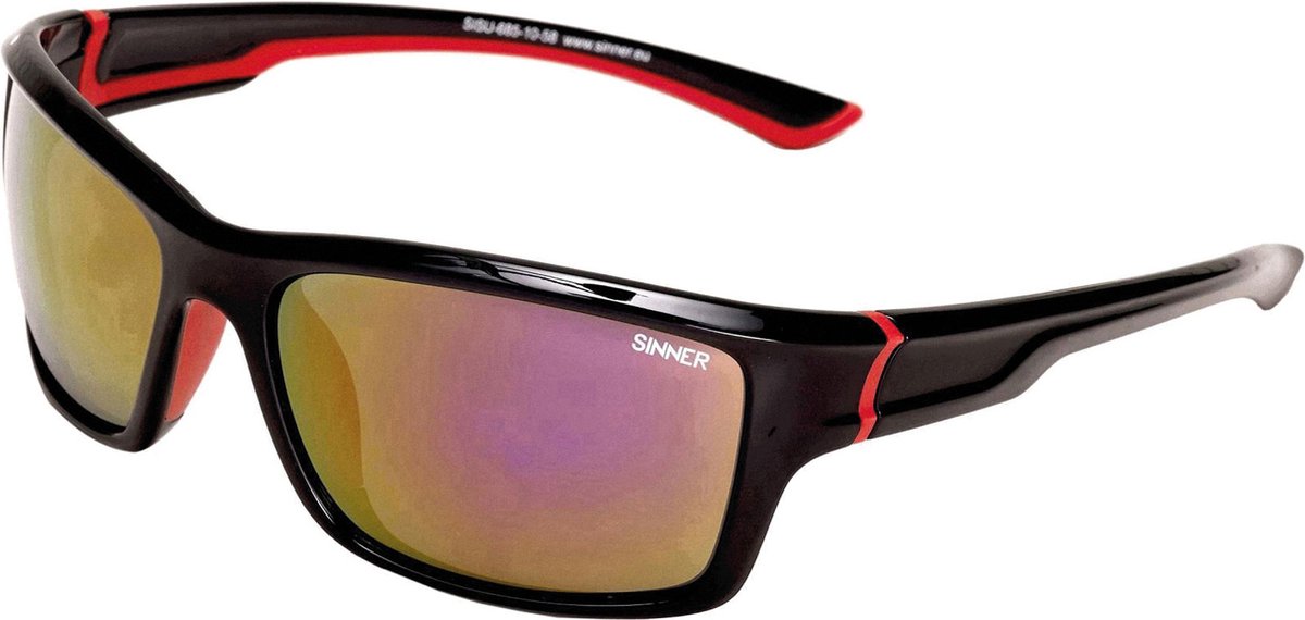 Sinner Cayo – Sportbrille Sonnenbrille – Schwarz Rot – Unisex – biobasierter Rahmen