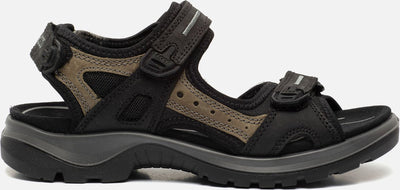 Ecco Offroad-Sandalen aus schwarzem Leder – Damen – Größe 36