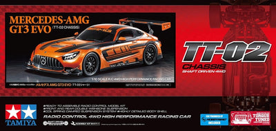 Tamiya Modellbausatzauto – 58750 RC-Auto – Mercedes-AMG GT3 Evo – TT-02 RC Kunststoff – 1:10 – Modellbau