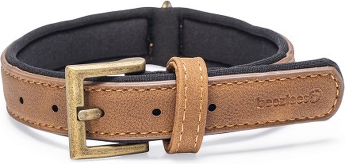 Beeztees Hundehalsband Balacron Axt – Kunstleder – Braun – 31–39 cm x 20 mm