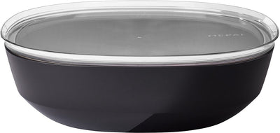 Mepal Servierschüssel mit Deckel Silueta – 4000 ml – Salatschüssel – Nordic Black