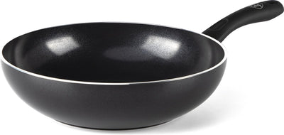 Greenchef Diamond Wok-Pfanne 28 cm – 3,7 l – PFAs-freie Antihaftbeschichtung – Wok-Pfanne Induktion – Keramikpfanne – ofenfest bis 160 °C – Kühlgriff – ohne Deckel – Schwarz