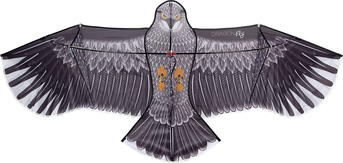 Drachenfliegendrachen - Adler - Schwarzgrau - 180 x 80 cm - ab 6 Jahren