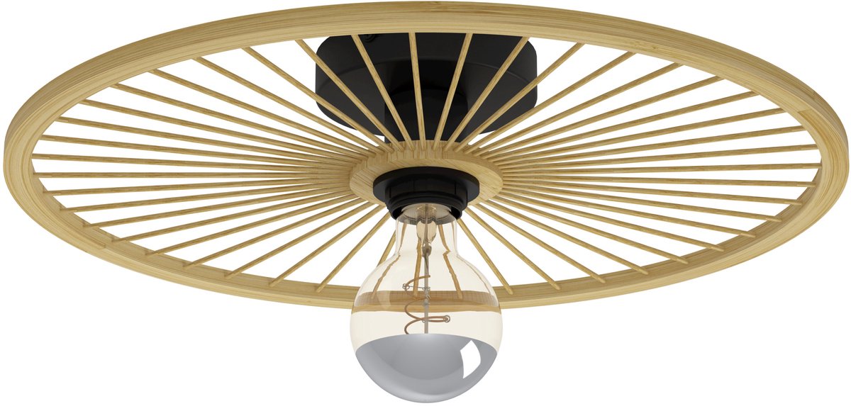 Eglo Leominster Deckenleuchte - e27 - ø 45 cm - Schwarz|Holz