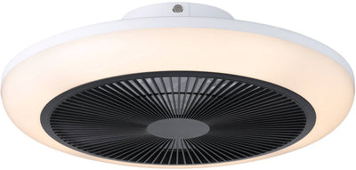 Eglo Sayulita 1 Deckenleuchte mit Ventilator – 46 cm – verstellbares weißes Licht – DC-Energieeinsparung – Schwarz und Weiß – dimmbar – 3 Positionen