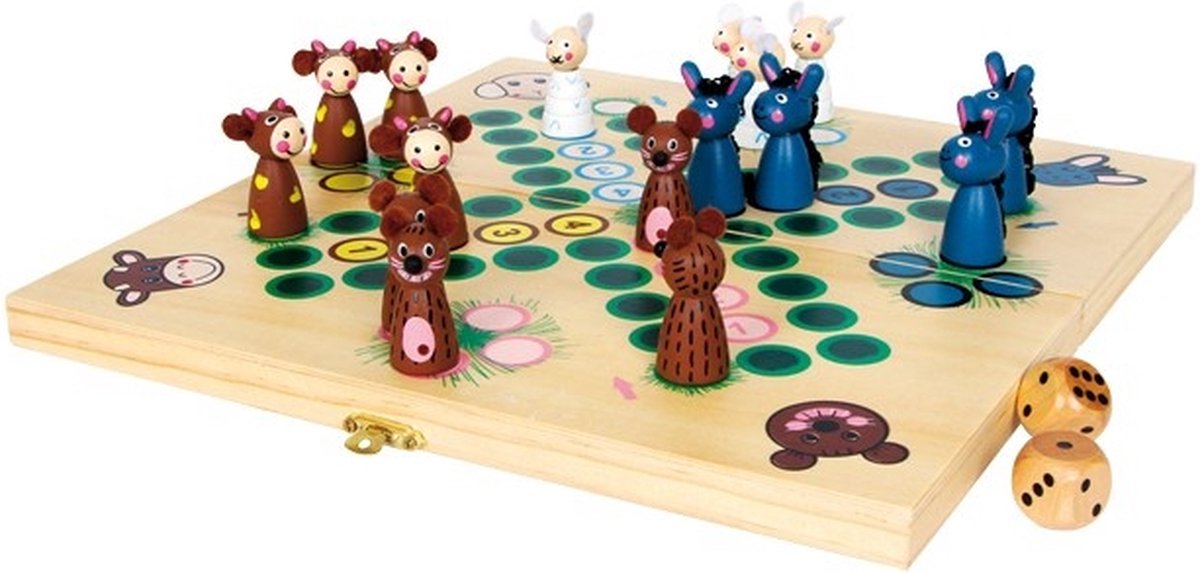 Kleine Fußhölzer Ludo Game Nutztiere