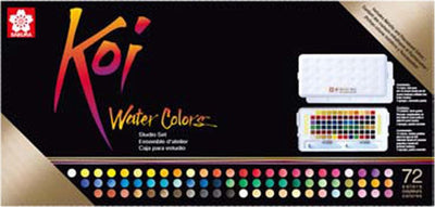 Sakura-Koi-Aquarell-Studio-Set | 72 halbe Pfannen