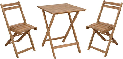 Mano Leisure Mano Bistro-Set 3-teilig – FSC 100 % Akazienholz – naturgeölt – Gartenset mit Tisch und 2 Stühlen