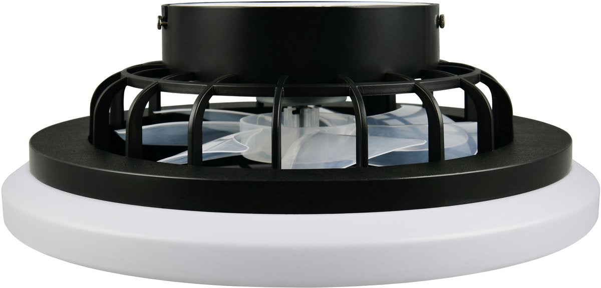 Rl Live Your Light Reality rund - Ventilator - schwarz matt - inkl. 1x SMD 22 W - Fernbedienung - integrierter Dimmer - stufenlos einstellbare Lichtfarbe - 5 Geschwindigkeitsstufen - Memory-Funktion per Fernbedienung - Sommer- und Wintermodus