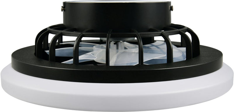 Rl Live Your Light Reality rund - Ventilator - schwarz matt - inkl. 1x SMD 22 W - Fernbedienung - integrierter Dimmer - stufenlos einstellbare Lichtfarbe - 5 Geschwindigkeitsstufen - Memory-Funktion per Fernbedienung - Sommer- und Wintermodus