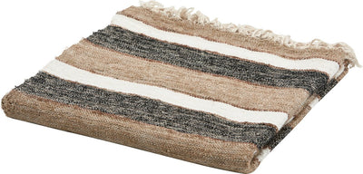 Woood Beek Plaid – Baumwolle – Schwarz Natur – 130 x 170 x 1,5 cm