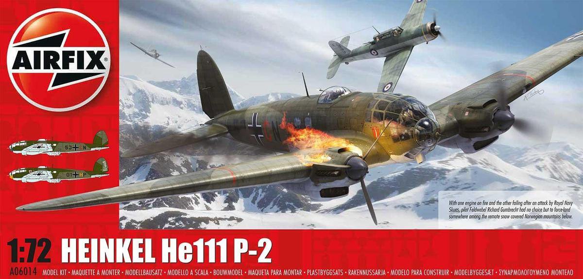 Airfix Modellbausatzauto – 06014 Heinkel He.111 P-2 Kunststoff – 1:72 – Modellbau