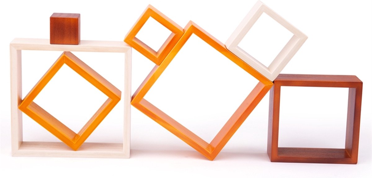 Bigjigs Holzquadrat -Stapelspielzeug
