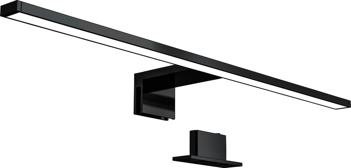 B.k.licht – LED-Spiegellampe – Schwarz – Badezimmerlampe – Spiegelbeleuchtung – L: 60 cm – IP44 – 4.000 K – 8 W LED