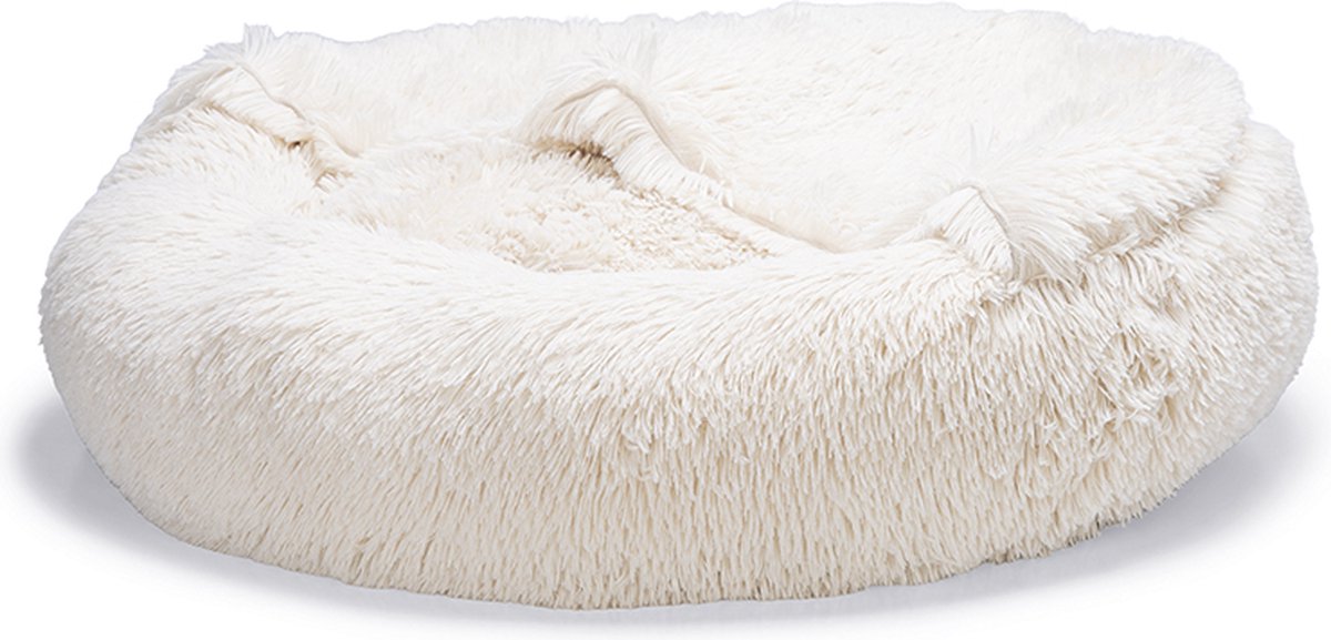 Beeztees Yala – Hundebett – Plüsch – Beige – Durchm. 60 cm