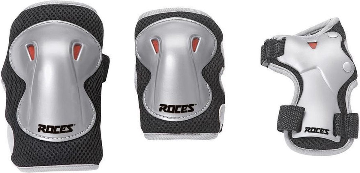Schlittschuhschutz-Set Super Junior Silber Größe M 6-teilig