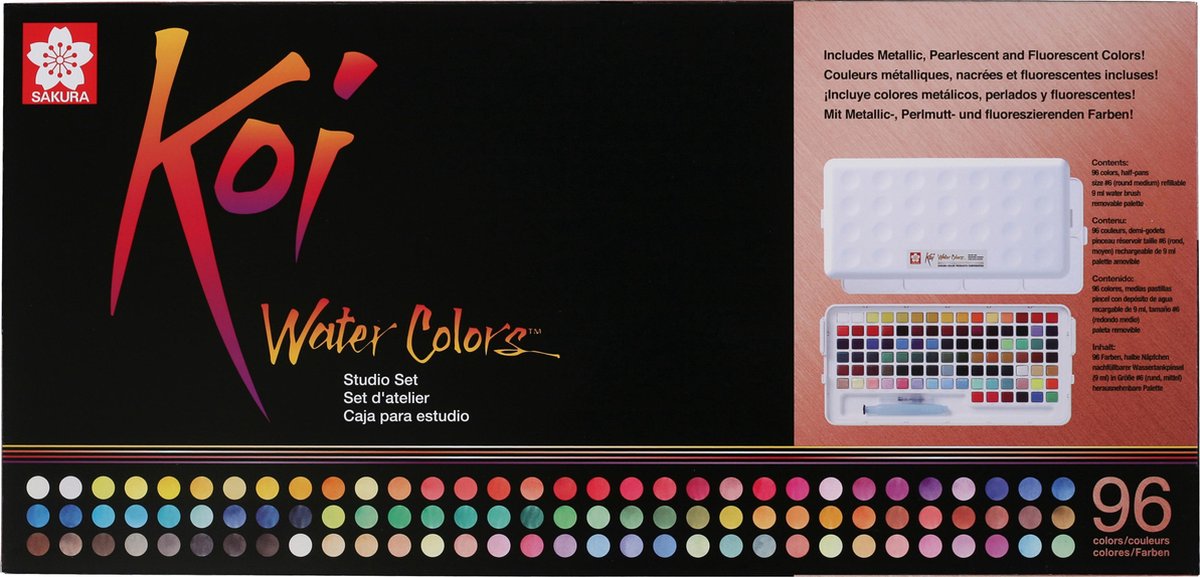 Sakura-Koi-Aquarell-Studio-Set | 96 halbe Pfannen