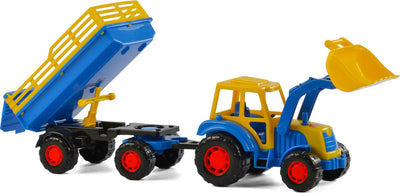 Cavallino Toys Cavallino Traktor mit Frontlader und Unterstützerblau