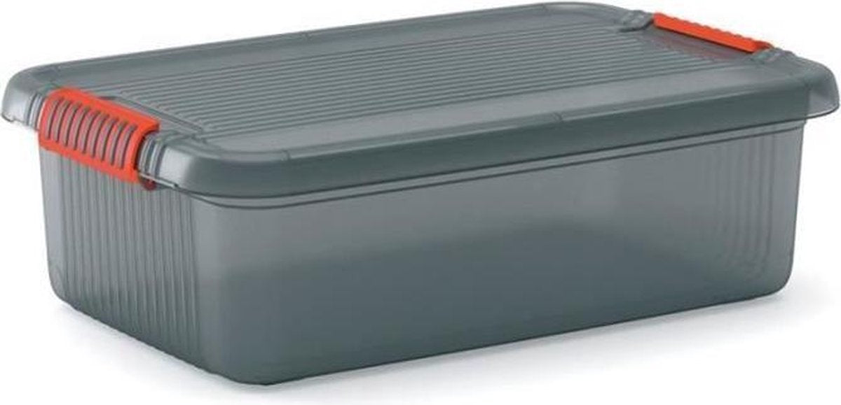 Kis K Latch Aufbewahrungsbox m – mit Deckel – 28 l – 59 x 39 x 18 cm – grau