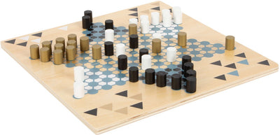 Kleine Fußbarrikade und Halma Holzbrettspiel 2in1