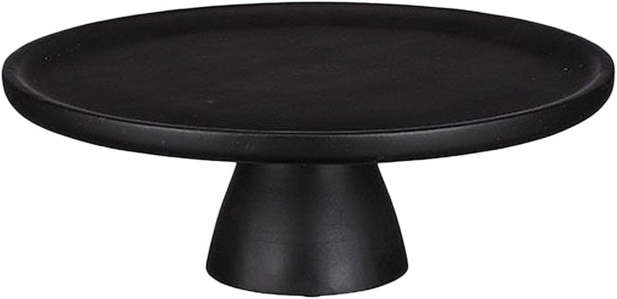 Mica Dekorationen Tallo Tortenständer Standard – Mangoholz – Schwarz – 10 x 30 cm – mit Sockel