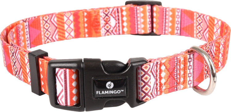 Flamingo Syb - Halsband Hunde - Halsband Syb Orange Pink Weiß M 40-55cm 20mm - 1Stk - 127998 - 1Stk