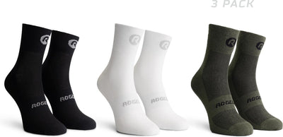 Rogelli Core-Kombi-Radsocken – 3er-Pack – Schwarz Weiß Armeegrün – 36 39