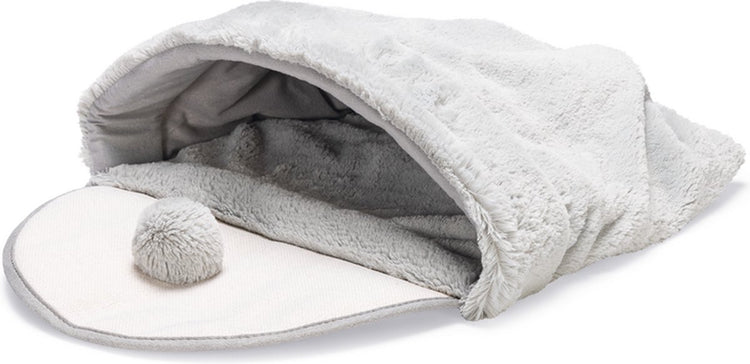 Beeztees Kätzchen-Spieltasche Hakuna – Katzenspielzeug – Plüsch – Grau – 50 x 40 x 15 cm