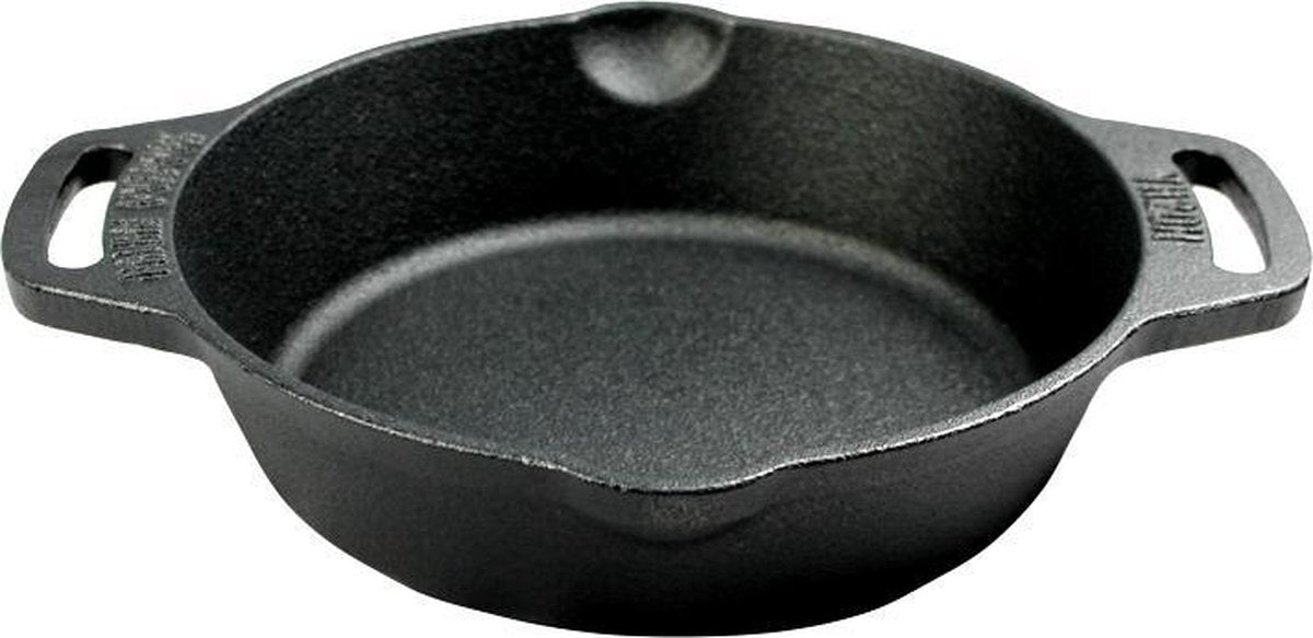 Valhal Outdoor-Pfanne Bratpfanne 20cm - Gusseisen - 2 Griffe - Ausgießer - vh20h