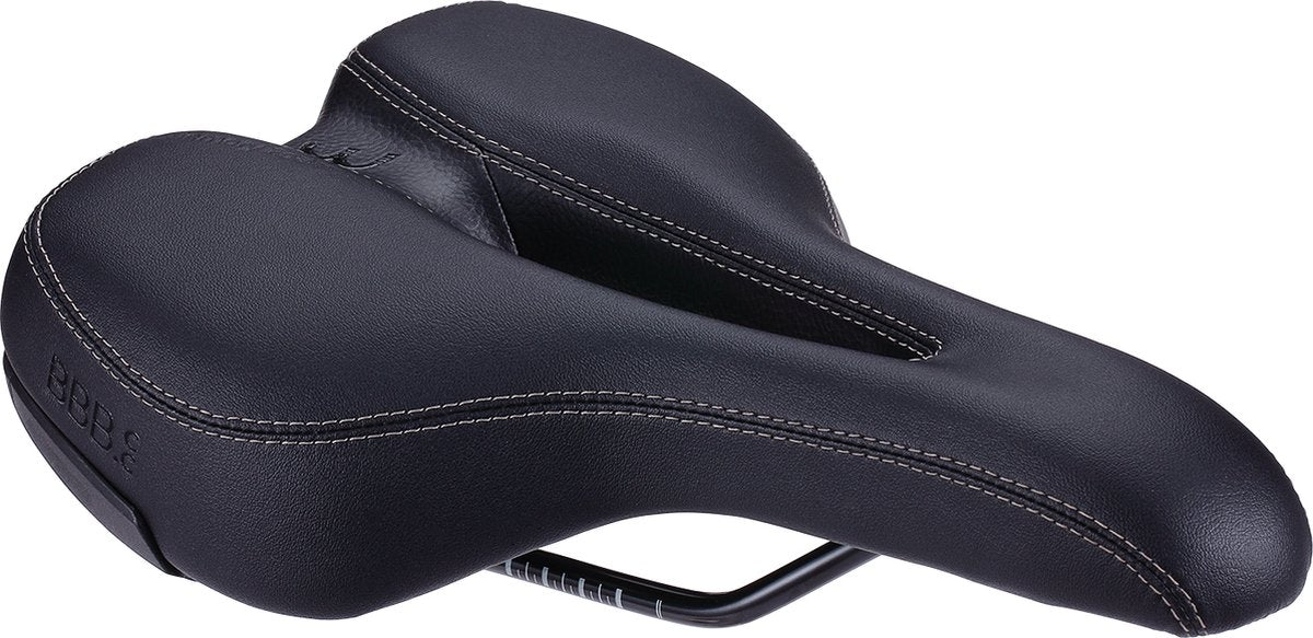 BBB Cycling SoftShape Active – Fahrradsattel für Damen und Herren – E-Bike- oder City-Bike-Sattel – aufrechte Fahrradposition 60° – 265 x 170 mm – Schwarz – BSD-121