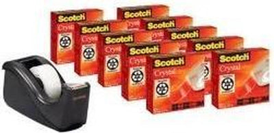 Scotch Klebeband Kristall 600 19mmx33m transparent + kostenloser C60-Halter