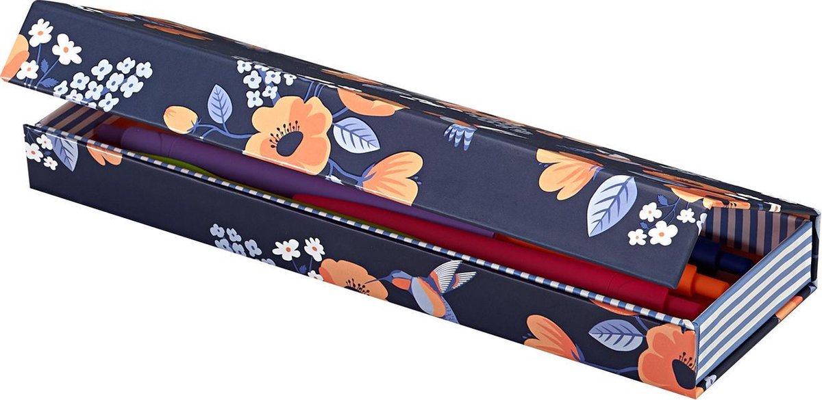 Kangaro Federmäppchen Blumen Karton K-90192