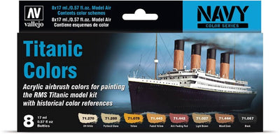 Vallejo Hobby Paint Ships – 71646 Titanic Ship Colors – Acryl-Set, Farbset – 8 x 17 ml