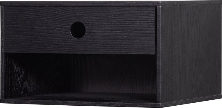 Woood Nancy hängender Nachttisch – MDF – Schwarz – 20 x 34 x 30