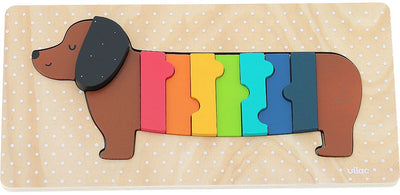 Vilac Holzpuzzle Hund Andy Westface buntes Lernspielzeug ab 2 Jahren.