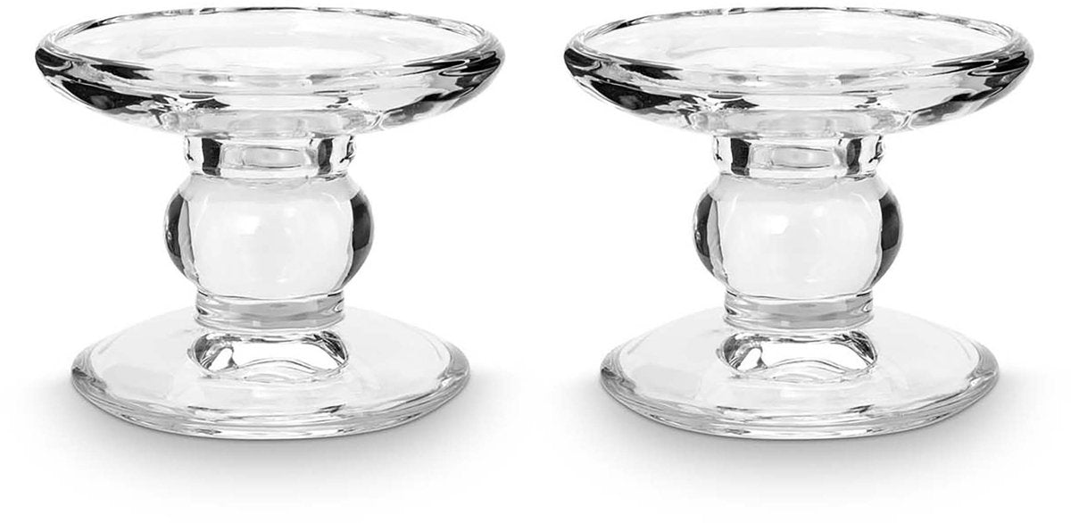Vtwonen – 2er-Set – Kerzenständer – Glas – 9,2 x 7,3 cm