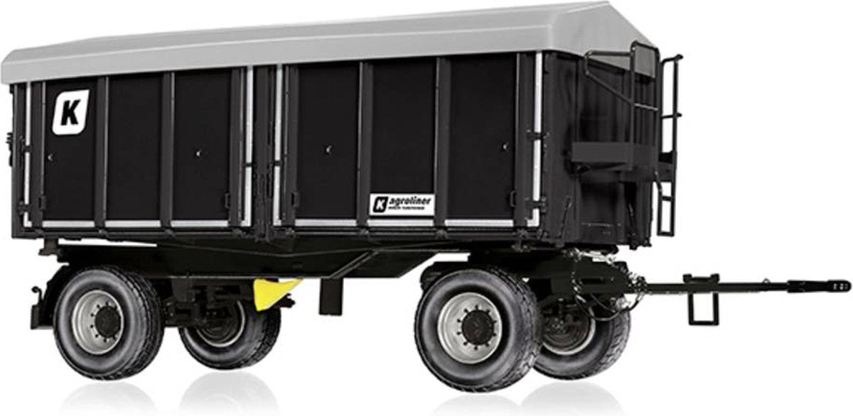 Wiking 077867 Kröger zweiachsiger Dreiseitenkipper HDK 302, Modell, 1:32, Metall Kunststoff, ab 14 Jahren, viele Funktionen, abnehmbares Dach, Seiten- und Heckkippfunktion, schwarz