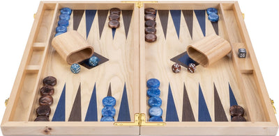Longfield 18 Backgammon Blau Braun Trangle -