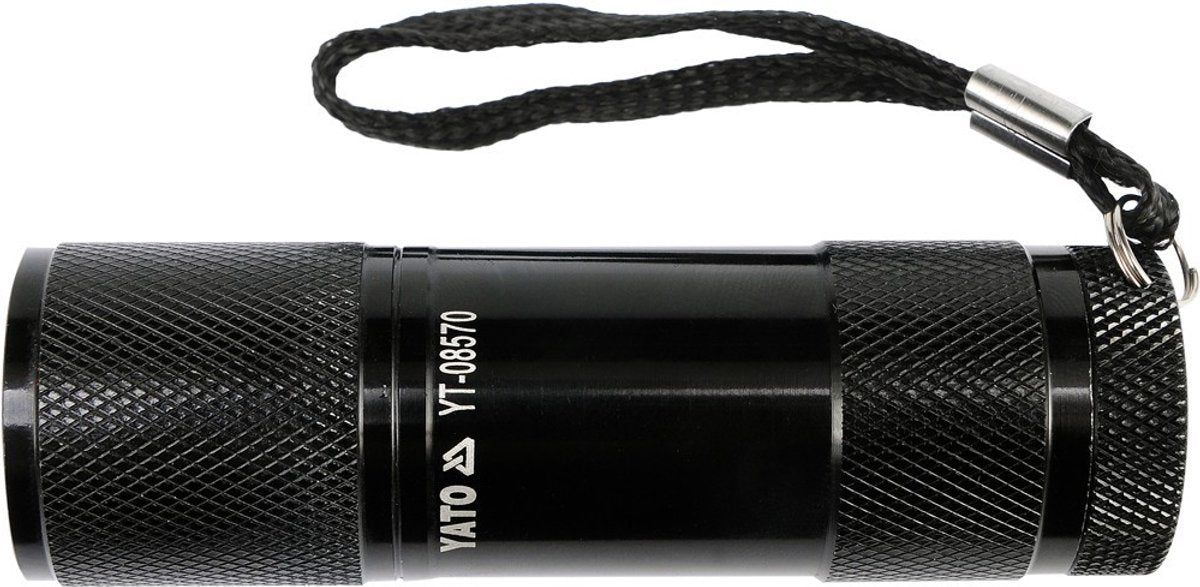 Yato - Aluminium-Taschenlampe - 9 LED - schwarz - 85x25mm