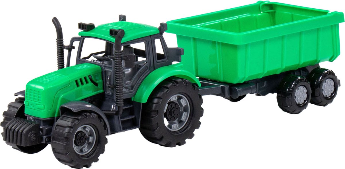 Cavallino Toys Cavallino Traktor mit Tilt -LKW -Anhänger grün, Skala 1:32